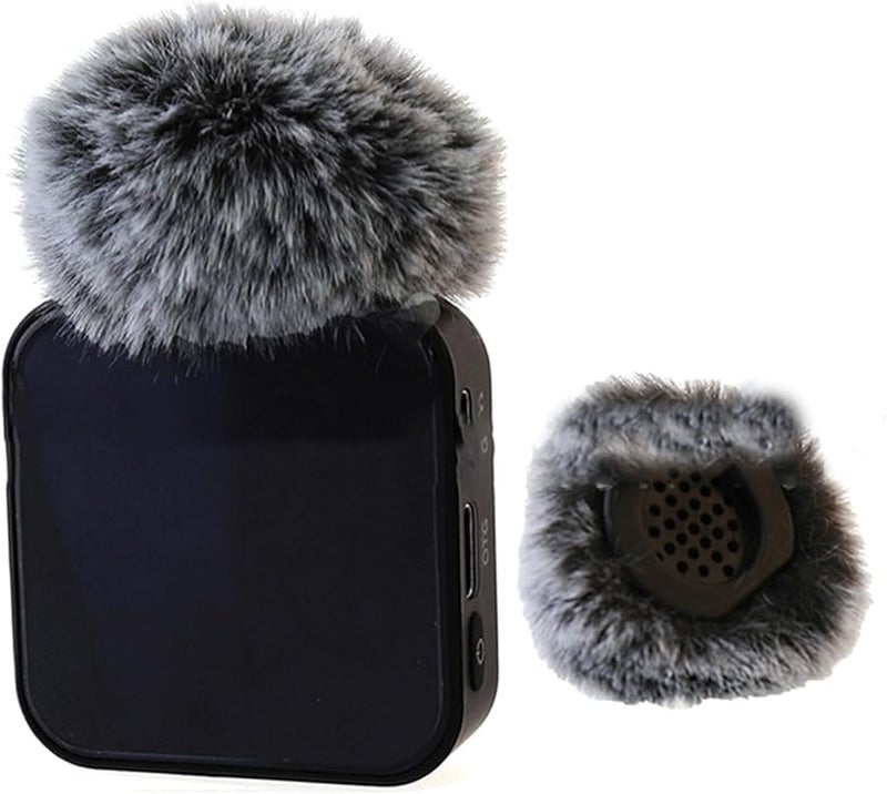 2Pcs Lavalier Microphone Windscreen Cover Set Artificial Fur Windshield Sleeve - Image 1