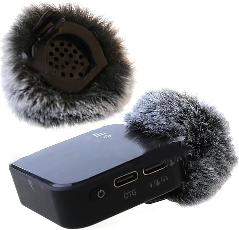 2Pcs Lavalier Microphone Windscreen Cover Set Artificial Fur Windshield Sleeve - Image 3