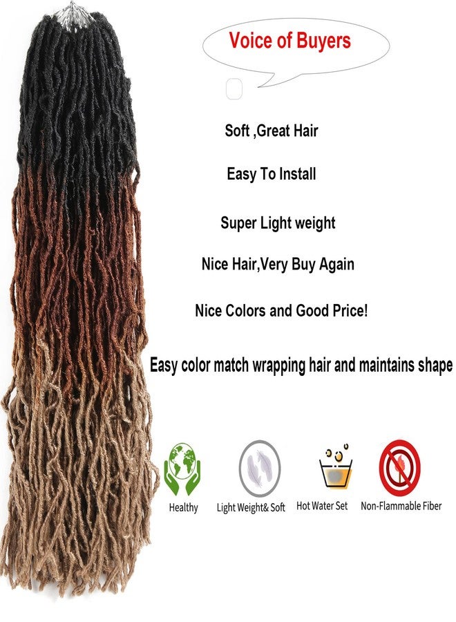 Ahrencan Faux Locs Crochet Hair 24 Inch,Soft Goddess Locs Crotchet Hair, 6 Packs Long Three Tone Locs Crochet Braids Pre looped Wavy Dreads Extensions Crotchet Braiding Hair(24”,T1B/30/27) - Image 5
