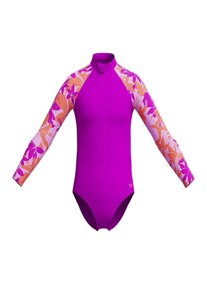 speedo GirlsLongSleeveSwimsuitDiva, 11-12  - Image 1