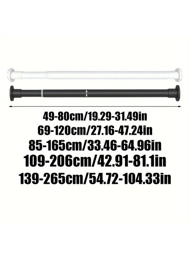 1pc Strong Gravity Support No Drill Telescopic Rod With Built In Spring White 85 165cm For Shower Curtains Drying Racks Window Treatments Roman Rods Wardrobe Support - Image 3
