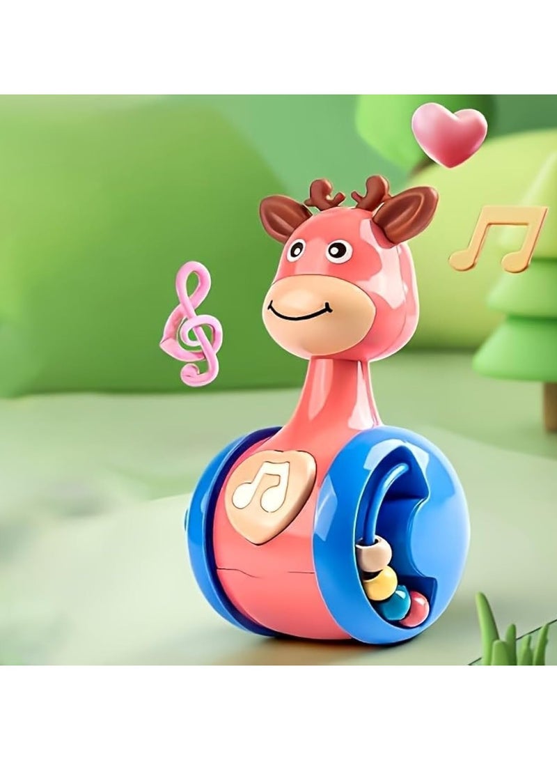 Whimsy Sliding Fawn Tumbler Baby Toys for 3-12 Months Baby Comfort Early Education Puzzle, Color & Sensory Learning to Climb Guide Artifact 0-5 Years Old Children's Toys, Baby Toddler Toys Perfect Gift for Boys Girls (New Version Pink) - Image 3