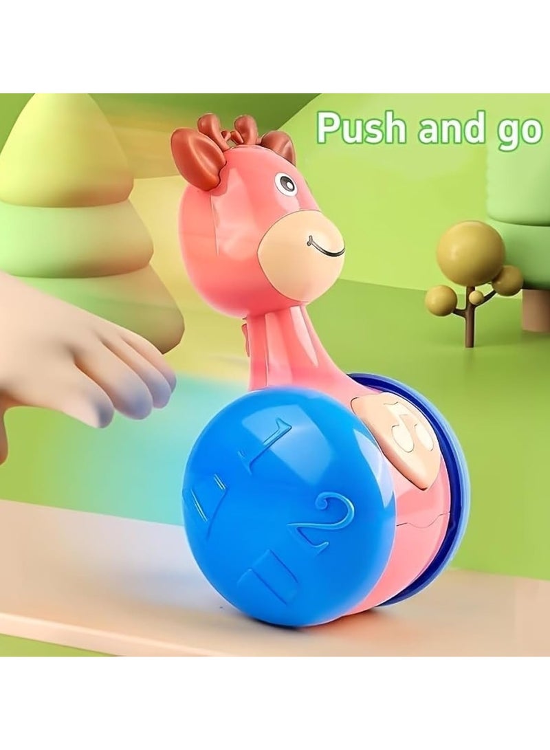 Whimsy Sliding Fawn Tumbler Baby Toys for 3-12 Months Baby Comfort Early Education Puzzle, Color & Sensory Learning to Climb Guide Artifact 0-5 Years Old Children's Toys, Baby Toddler Toys Perfect Gift for Boys Girls (New Version Pink) - Image 4