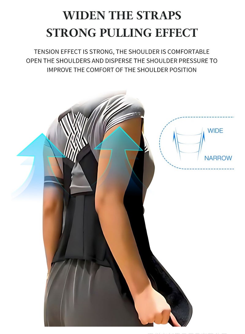 Back Brace and Posture Corrector for Women and Men Back Straightener Posture Corrector Scoliosis and Hunchback Correction Back Pain Spine Corrector Support Adjustable Posture Trainer - Image 3