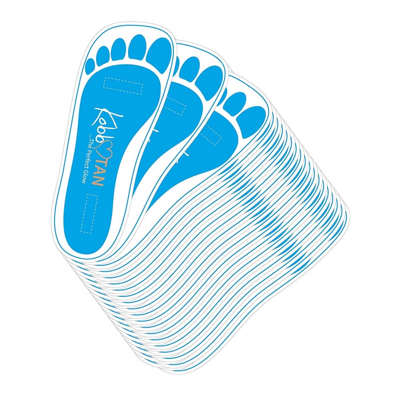 60 Pairs120feets Spray Tan Feet Pads For Sunless Spray Tanning in Blue