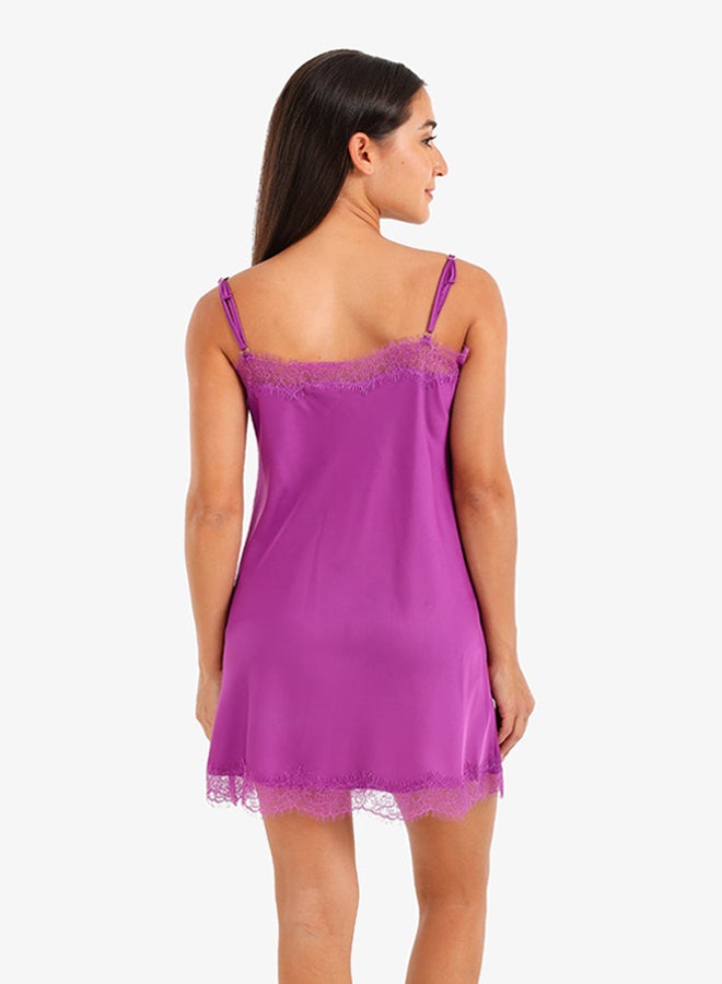 Carina Lace Detailed Satin Nightgown - Image 4