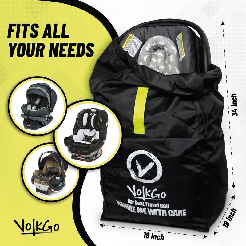 V VOLKGO Car Seat Travel Bag For Airplane Durable and Gate Check Bag Easy Carry Car Seat Bags for Air Travel Carseat Travel Cover, Carseat Travel Bag, Car Seat Cover for Airplane Travel - Image 4