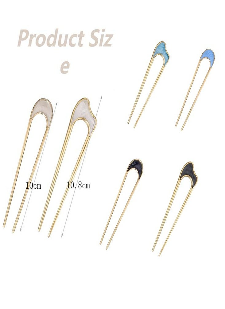 Oasisgalore - Oasisgalore 6pcs French Hair Pin U Shaped Hair Pins Metal Hair Fork for Women All Hair - Image 1