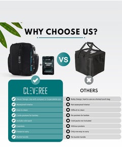 CLEVEREE Insulated Lunch Bag - Cooler Bag - Expandable Lunch Bag suitable for Work Office School Travel - Lunch Bag for Men and Women - Lunch Box Leak proof with Adjustable Shoulder Strap - Black  - Image 3