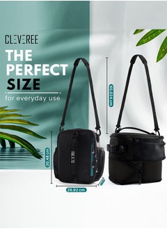 CLEVEREE Insulated Lunch Bag - Cooler Bag - Expandable Lunch Bag suitable for Work Office School Travel - Lunch Bag for Men and Women - Lunch Box Leak proof with Adjustable Shoulder Strap - Black  - Image 4
