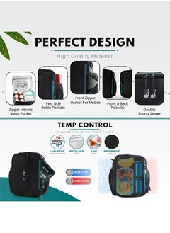 CLEVEREE Insulated Lunch Bag - Cooler Bag - Expandable Lunch Bag suitable for Work Office School Travel - Lunch Bag for Men and Women - Lunch Box Leak proof with Adjustable Shoulder Strap - Black  - Image 5