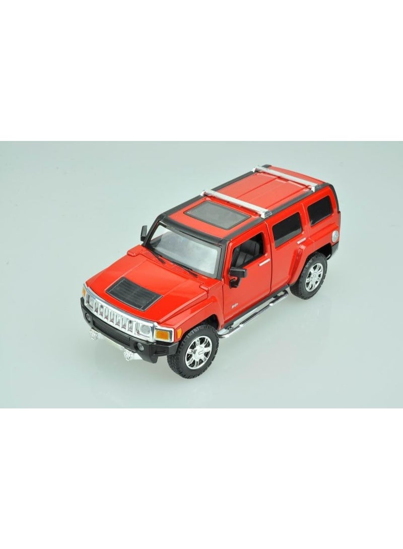 The Toys Home Licensed Die‑Cast Hummer H3 Mini SUV – 1:32 Pull‑Back Friction Car with Doors, Metal Body & Rubber Tires – Collectible Toy Vehicle for Kids & Adults Red - Image 4