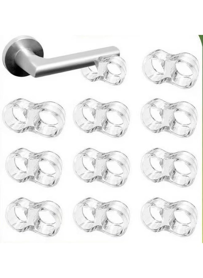 10 Pack Door Handle Stopper, Wall Protector, Clear Rubber Door Stopper, Pvc Door Handle Guard, Door Handle Bumper for Cabinet Furniture Home Office (Transparent) ﻿ - Image 1