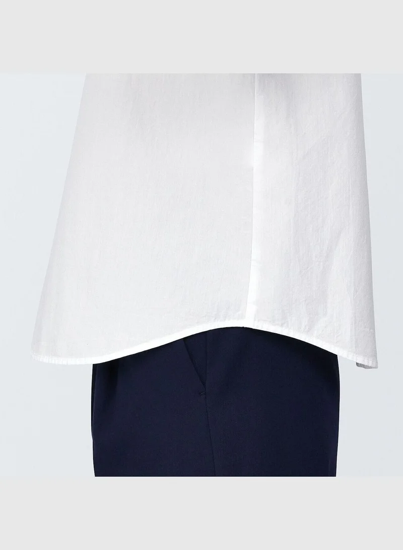 MUJI Cool Touch Broadcloth Short Sleeve Blouse