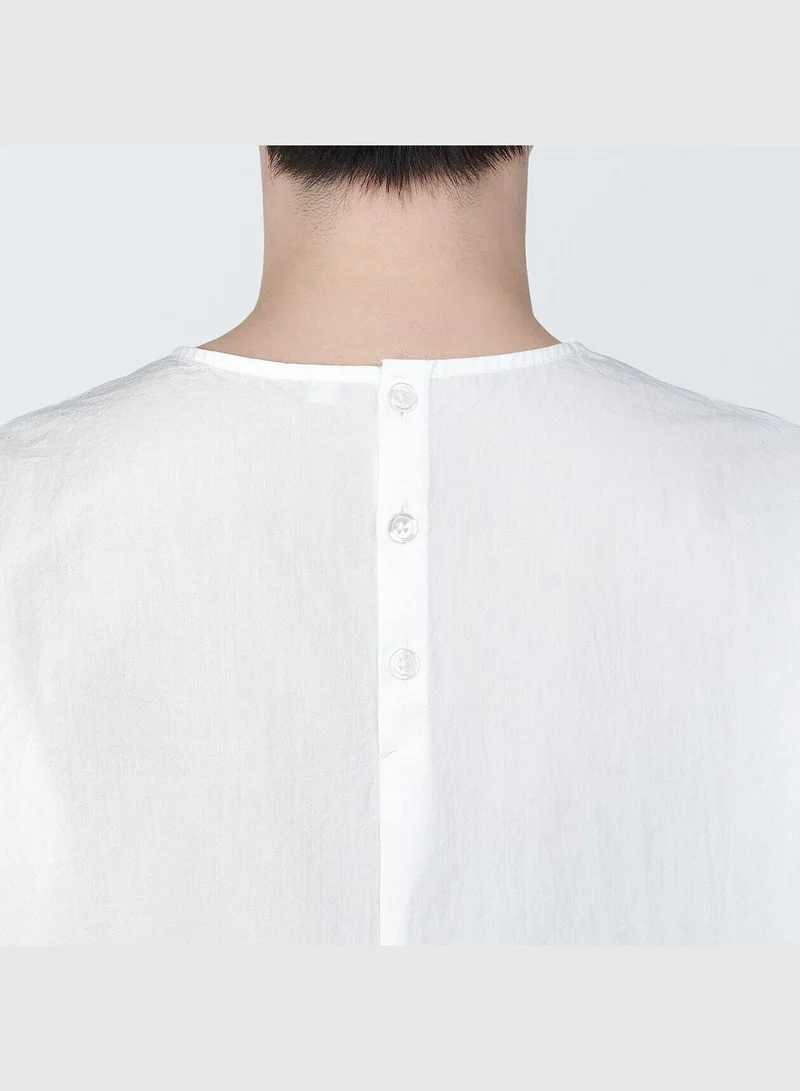 MUJI Cool Touch Broadcloth Short Sleeve Blouse