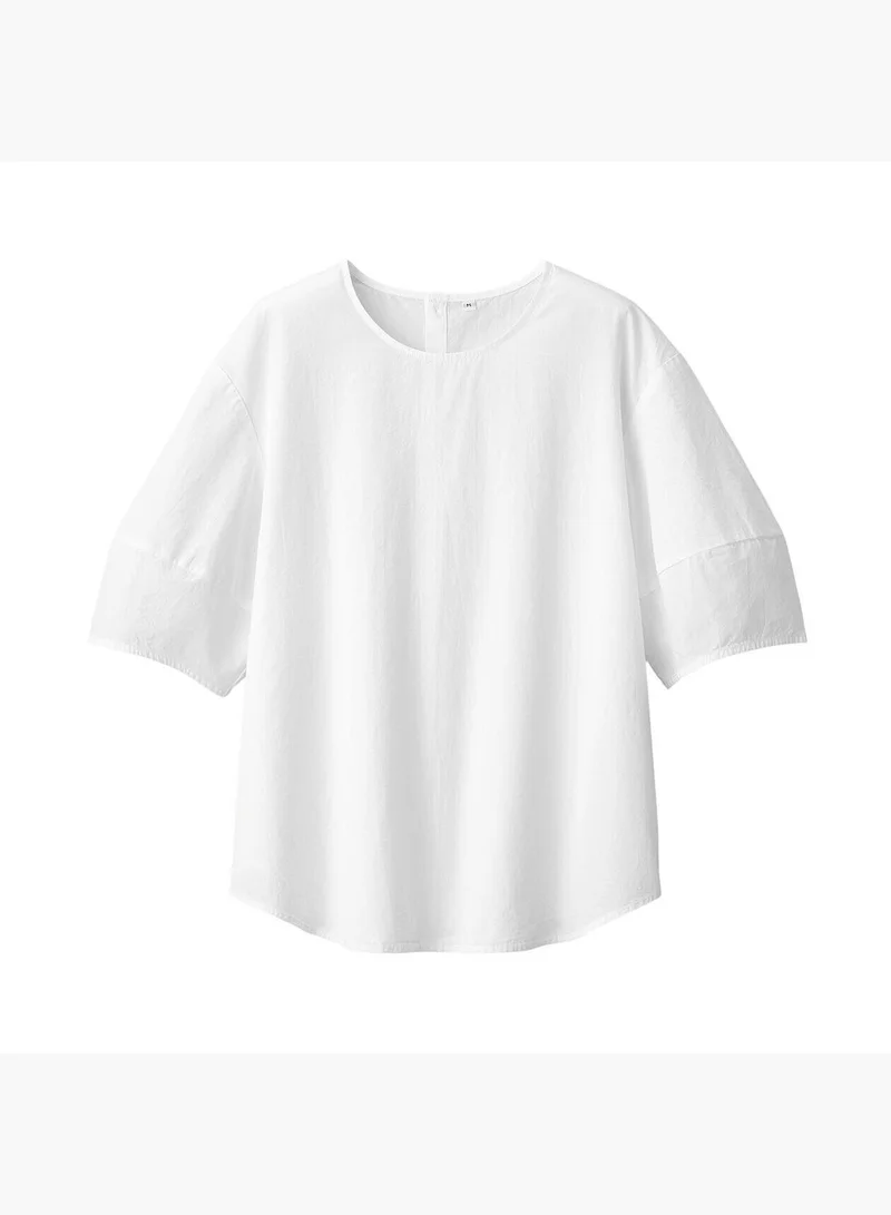 MUJI Cool Touch Broadcloth Short Sleeve Blouse