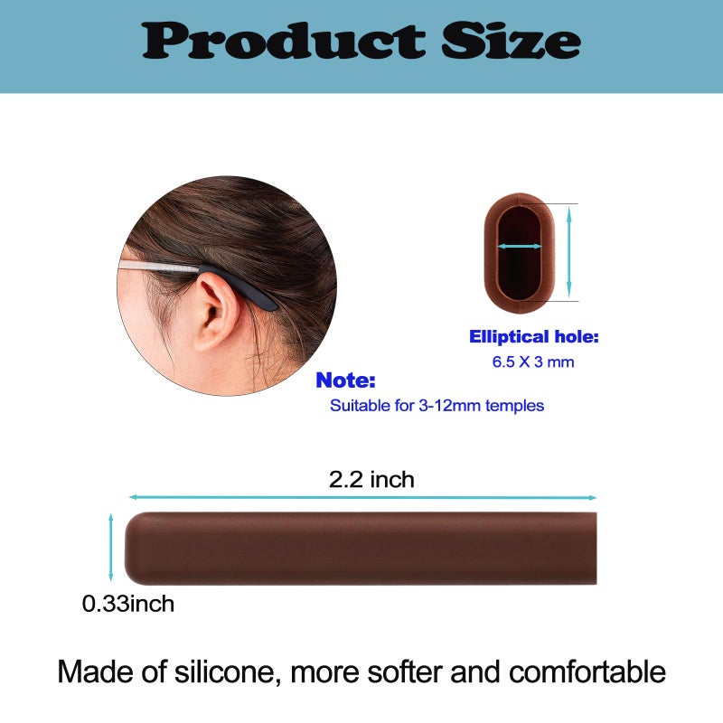 Omnful Glasses Ear Cushion  Non Slip Soft Silicone Eyeglass Ear Cushions  Anti-Slip Comfort Eyeglasses Temple Tips Sleeve Retainer  Comfort Eye Glass Ear Grips  Glasses Accessories (3 White Pairs) - Image 2