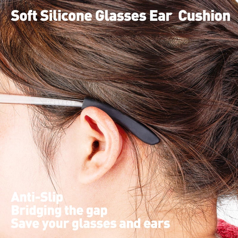 Omnful Glasses Ear Cushion  Non Slip Soft Silicone Eyeglass Ear Cushions  Anti-Slip Comfort Eyeglasses Temple Tips Sleeve Retainer  Comfort Eye Glass Ear Grips  Glasses Accessories (3 White Pairs) - Image 4