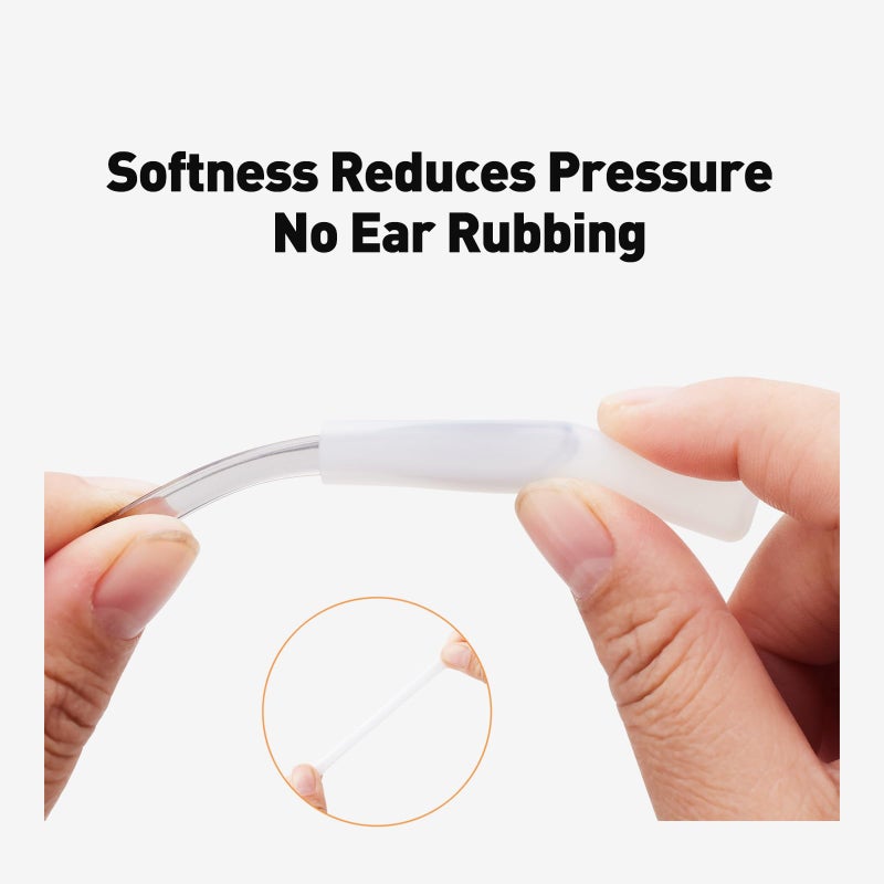 Omnful Glasses Ear Cushion  Non Slip Soft Silicone Eyeglass Ear Cushions  Anti-Slip Comfort Eyeglasses Temple Tips Sleeve Retainer  Comfort Eye Glass Ear Grips  Glasses Accessories (3 White Pairs) - Image 3