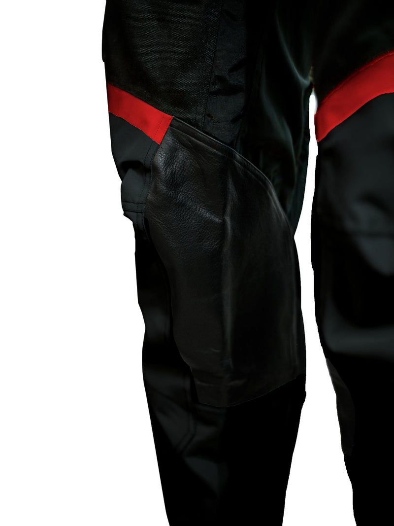 Raida Trailcraft Off-Road Pants | MX & Trail Ride | Lightweight | Abrasion-resitant Fabric | Heat Sheild Panel | (M, Black/Red) - Image 3