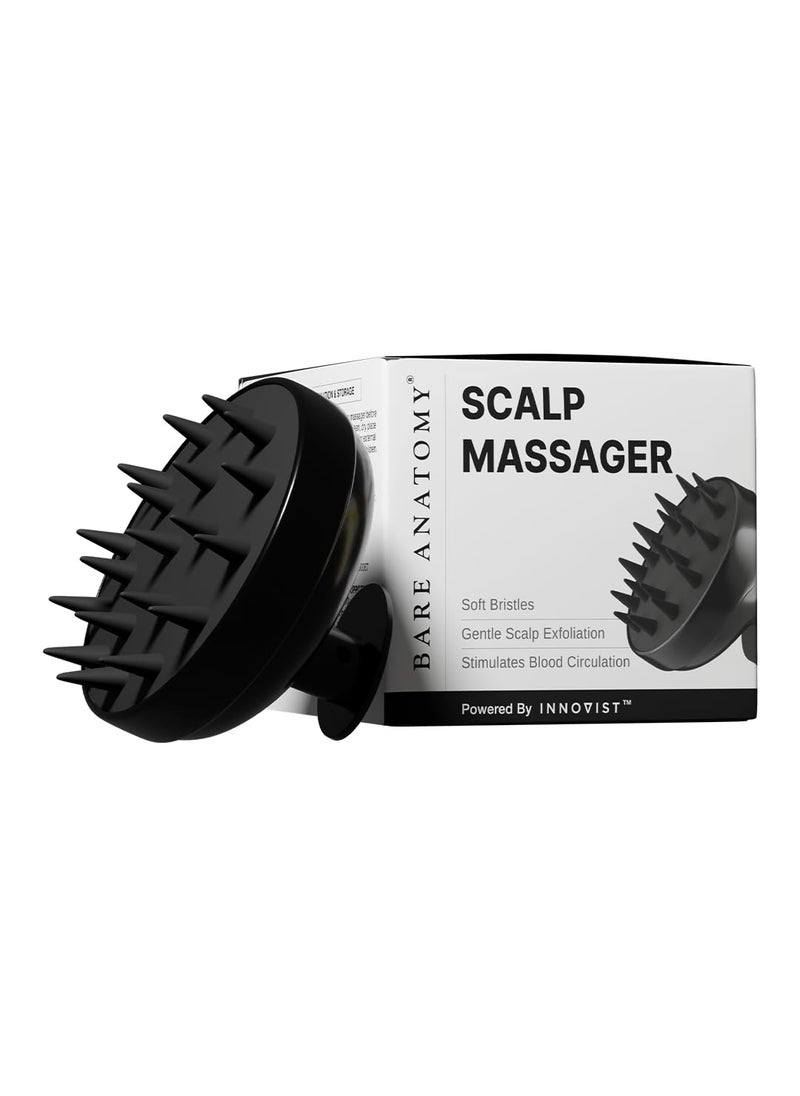 BARE ANATOMY Bare Anatomy Hair Scalp Massager Brush for Men & Women | Soft Silicon Bristles for Scalp Exfoliation Treatment | Cleans Flake & Product Buildup | Stimulates Scalp Circulation | All Hair & Scalp Types 