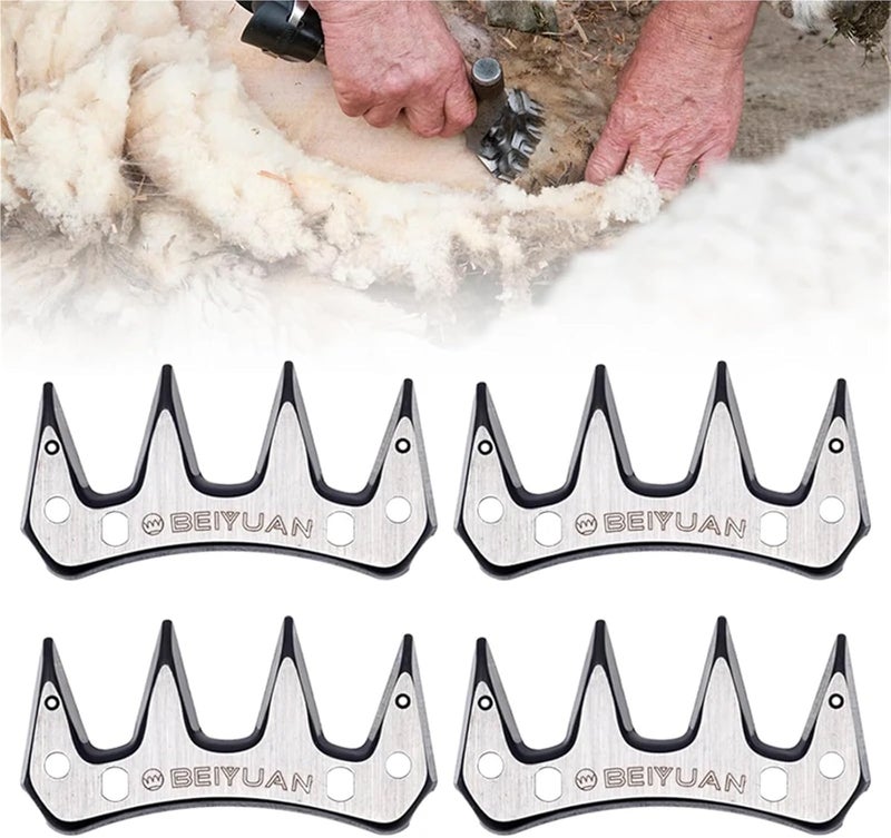 Animal Trimmer Shears Blades 4Pcs 4 Tooth Blade Sheep Shears Convex Comb Cutter Shearing Clipper for Scissorsd for Grooming Goats Lambs Llamas - Image 4