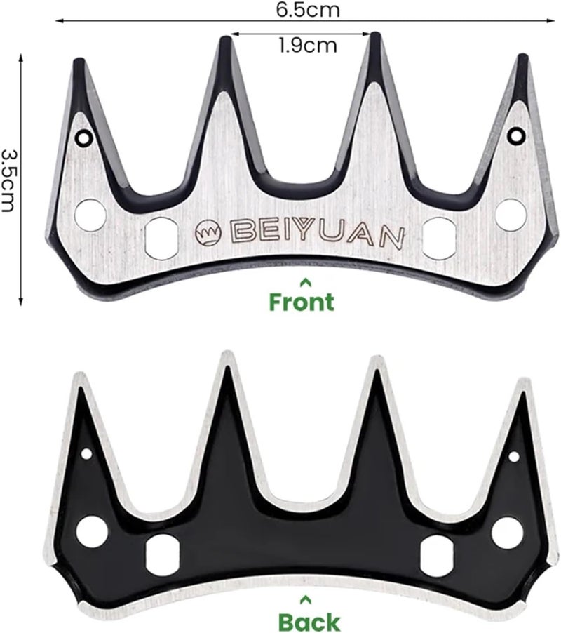Animal Trimmer Shears Blades 4Pcs 4 Tooth Blade Sheep Shears Convex Comb Cutter Shearing Clipper for Scissorsd for Grooming Goats Lambs Llamas - Image 2