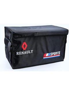 Sports Fabric Car Trunk Organizer Storage Box Foldable, With Small Pockets With Renault Logo - Multi Color  - Image 1