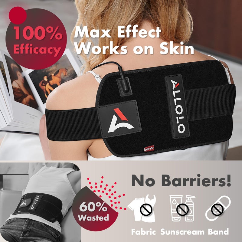 ALLOLO Red Light Therapy for Body, 3-in-1 LED Bead Red Light Therapy Belt with Timer Remote Control, 12.6*6.3 660nmu0026850nm Infrared Light Therapy for Body Back Waist Shoulder Knee Joint (Corded) - Image 2