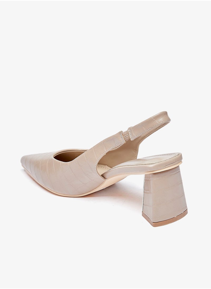 Flora Bella By Shoexpress - Women Textured Slip-On Shoes with Block Heels - Image 1