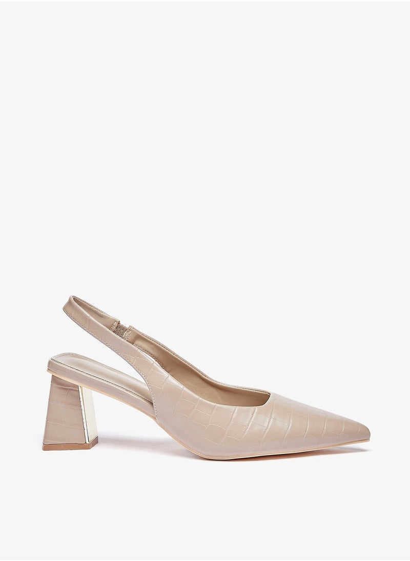 Flora Bella By Shoexpress - Women Textured Slip-On Shoes with Block Heels - Image 1