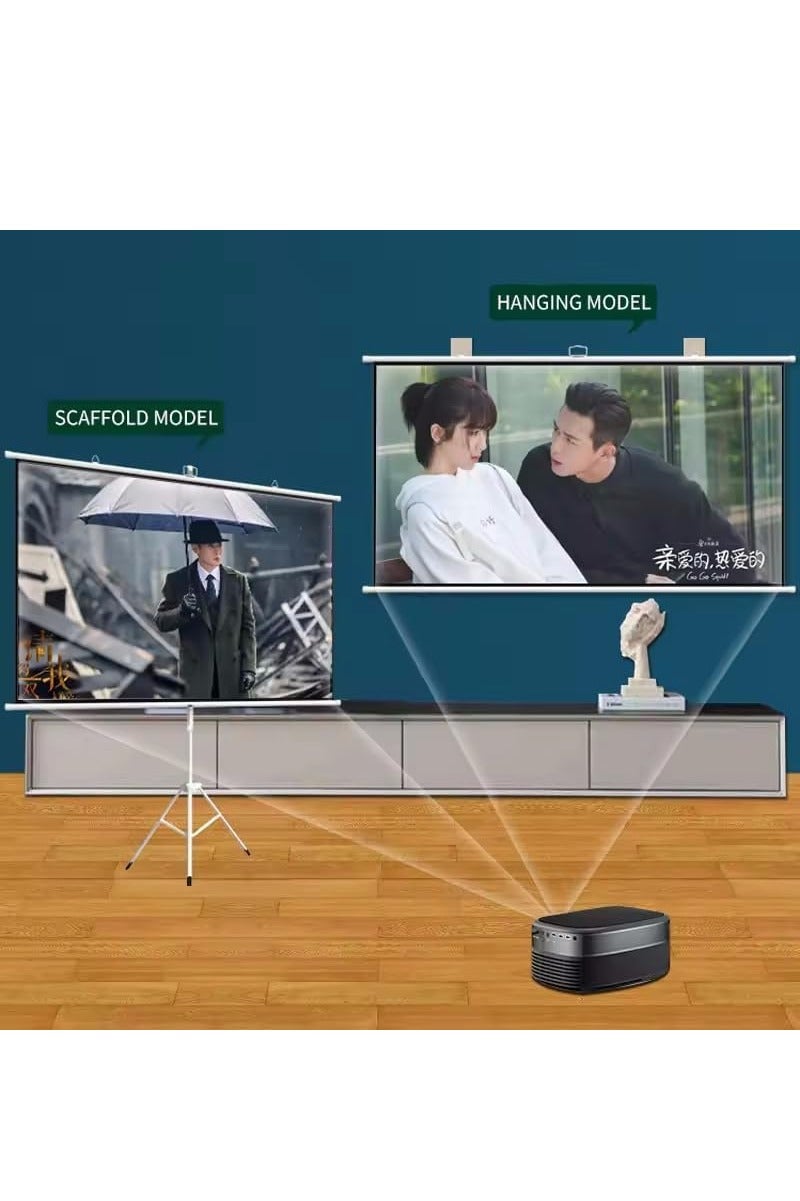 ET-LIFE 100 inch 16:9 Portable Projector Screen, White Fiberglass Material, 2-in-1 Wall Mount & Tripod Stand ET100W-169 for Outdoor and Indoor - Image 2