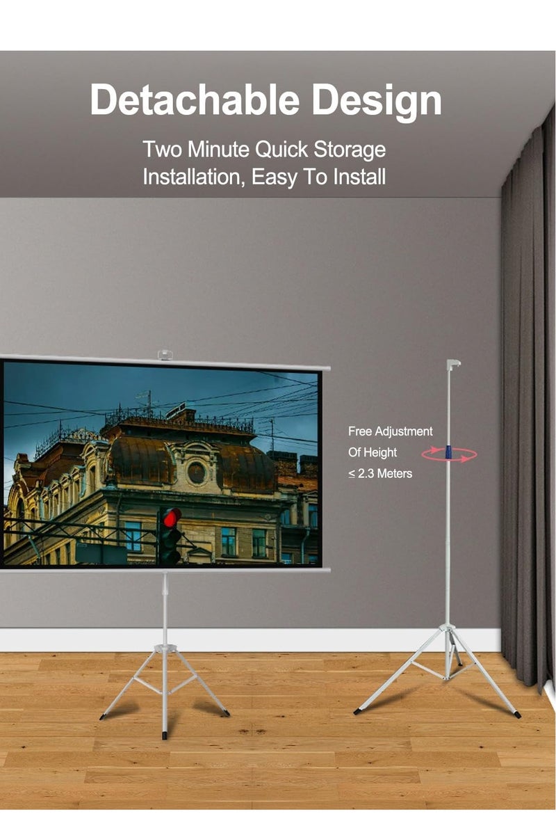 ET-LIFE 100 inch 16:9 Portable Projector Screen, White Fiberglass Material, 2-in-1 Wall Mount & Tripod Stand ET100W-169 for Outdoor and Indoor - Image 3