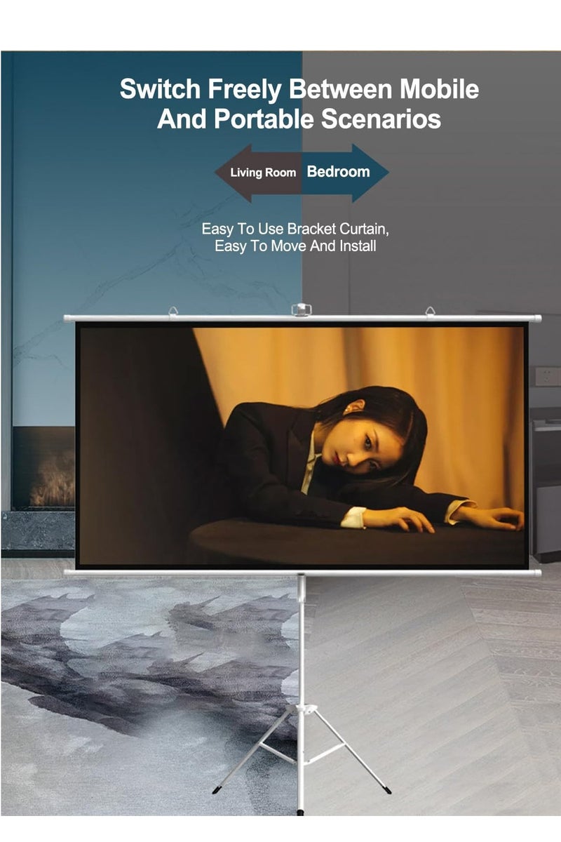 ET-LIFE 100 inch 16:9 Portable Projector Screen, White Fiberglass Material, 2-in-1 Wall Mount & Tripod Stand ET100W-169 for Outdoor and Indoor - Image 4