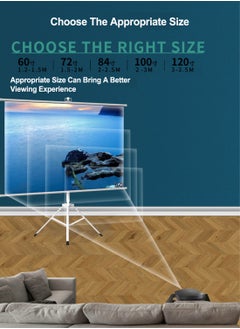 ET-LIFE 100 inch 16:9 Portable Projector Screen, White Fiberglass Material, 2-in-1 Wall Mount & Tripod Stand ET100W-169 for Outdoor and Indoor  - Image 3