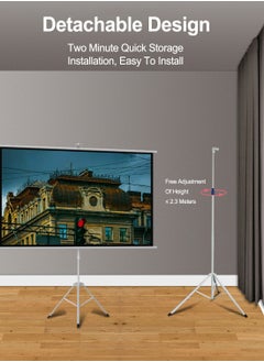 ET-LIFE 100 inch 16:9 Portable Projector Screen, White Fiberglass Material, 2-in-1 Wall Mount & Tripod Stand ET100W-169 for Outdoor and Indoor  - Image 5