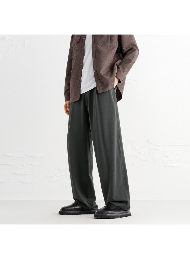 Waxbird Men's Wear 2025 Autumn Collection Drape Loose Straight Leg Texture Commuter Pants Fashion Wide Leg Men's Casual Pants - Image 3