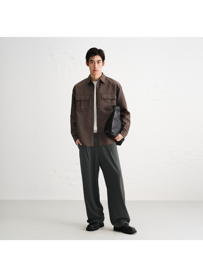 Waxbird Men's Wear 2025 Autumn Collection Drape Loose Straight Leg Texture Commuter Pants Fashion Wide Leg Men's Casual Pants - Image 2