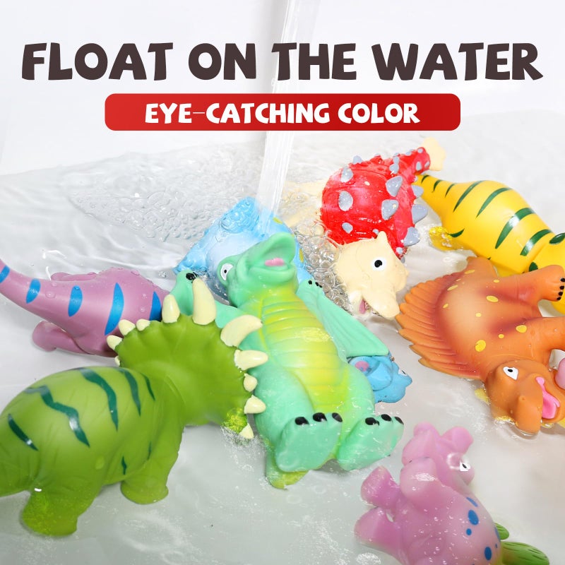 Hely Cancy Dinosaur Bath Toys for Toddler, No Hole Baby Bathtub Shower Water Pool Toys - Image 3