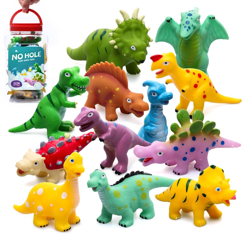 Hely Cancy Dinosaur Bath Toys for Toddler, No Hole Baby Bathtub Shower Water Pool Toys - Image 1