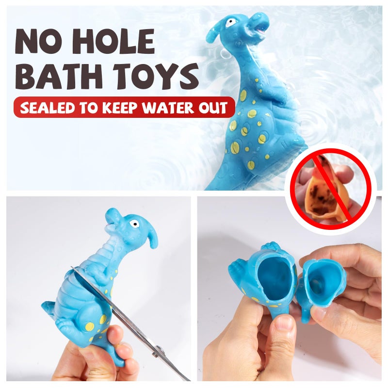 Hely Cancy Dinosaur Bath Toys for Toddler, No Hole Baby Bathtub Shower Water Pool Toys - Image 2