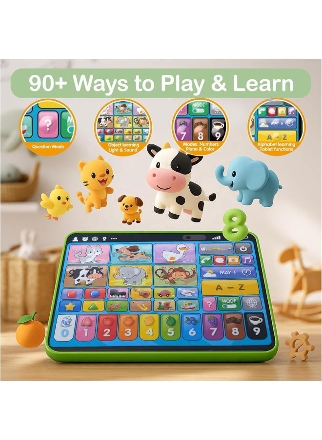 Nestly Kids Learning Tablet – Interactive Educational Toy Pad with Alphabet, Numbers, Animal Sounds, Music & Quiz Game – English, Spanish & French Learning Toy for Babies & Toddlers - Image 3