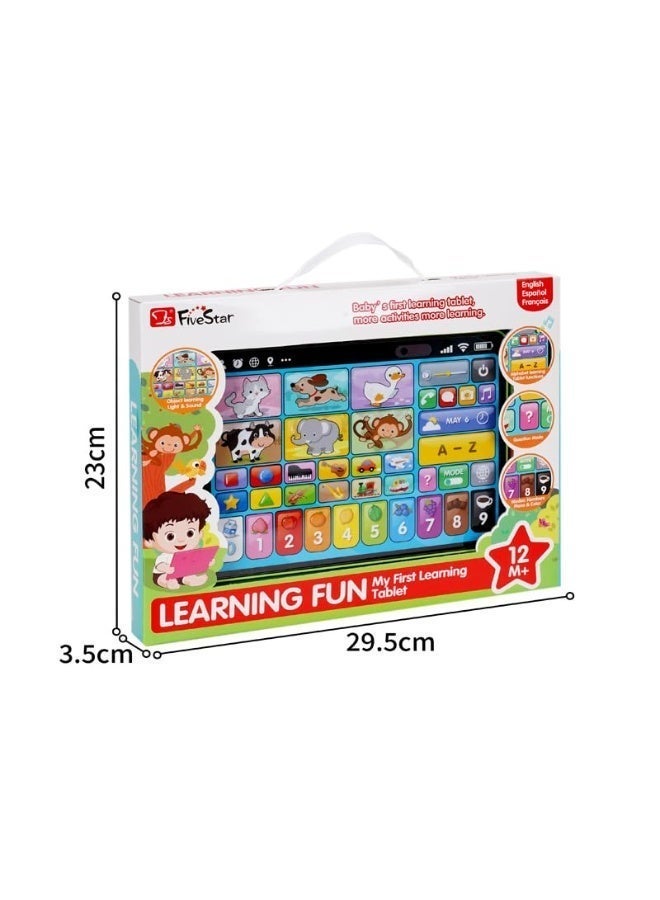 Nestly Kids Learning Tablet – Interactive Educational Toy Pad with Alphabet, Numbers, Animal Sounds, Music & Quiz Game – English, Spanish & French Learning Toy for Babies & Toddlers - Image 5