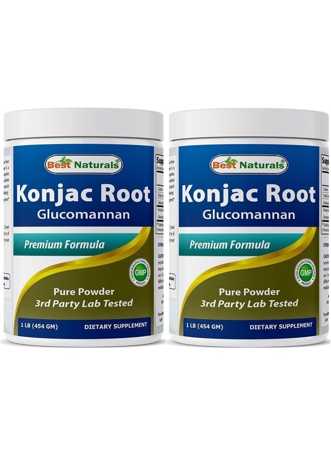Best Naturals - 2 Pack Konjac Glucomannan Root 1 Pound - 2000 mg per Serving - (Total 2 Pound) - Image 1