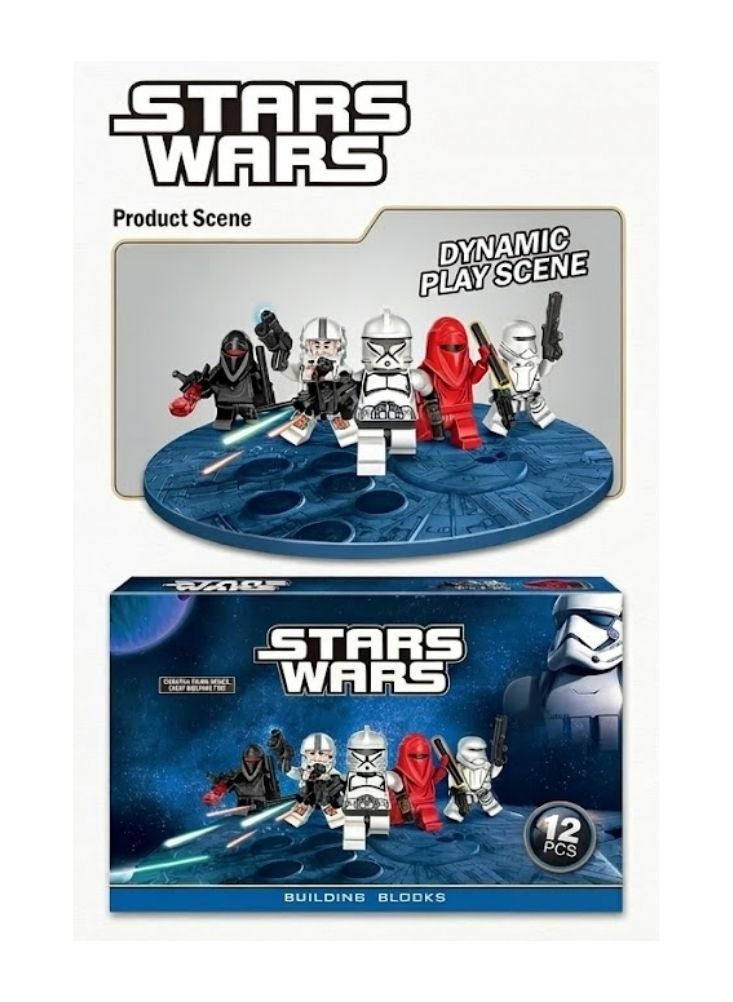 Star Wars Building Blocks Minifigure Set 12 Pieces Stormtrooper and Character Figures Kids Construction Toy 3+ - Image 2