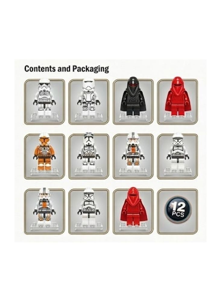 Star Wars Building Blocks Minifigure Set 12 Pieces Stormtrooper and Character Figures Kids Construction Toy 3+ - Image 3