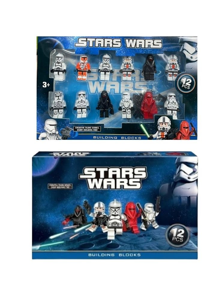 Star Wars Building Blocks Minifigure Set 12 Pieces Stormtrooper and Character Figures Kids Construction Toy 3+ - Image 1