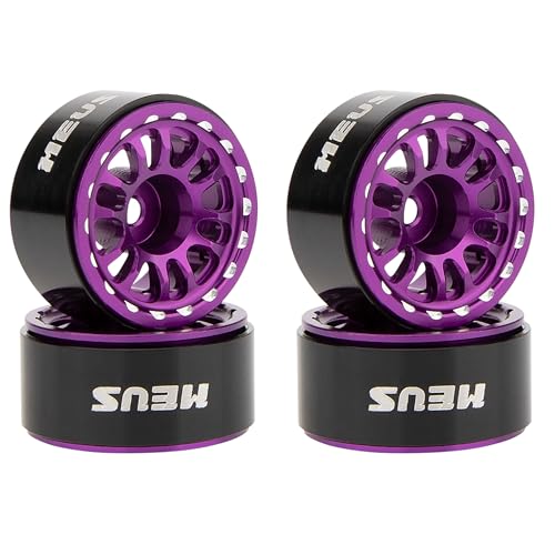 MEUS RACING 07 Beadlock Wheels Rims Wheel for Axial SCX30 Redcat Ascent32 130 132 RC Crawler Upgrades Type C Purple - Image 1
