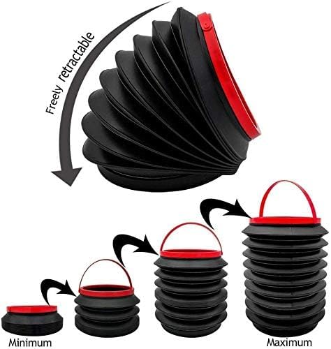 KAVRUL KAVRUL Collapsible Car Dustbin PopUp Foldable Trash Bin with Adjustable Hanging Strap for Car SUV Truck Van Garbage Storage  - Image 4