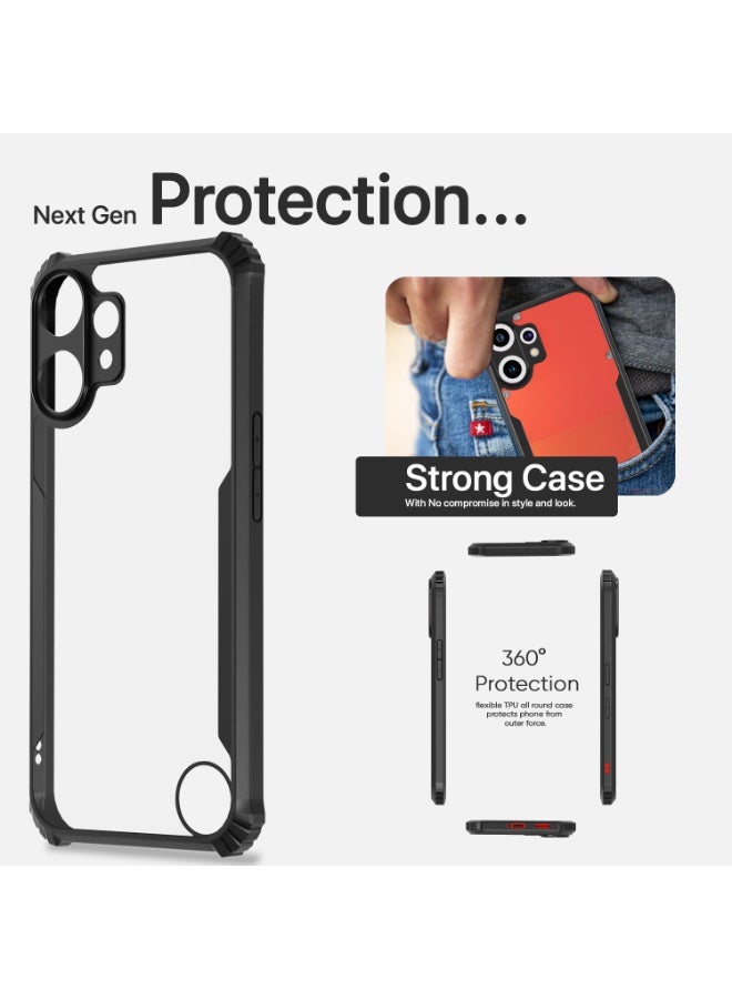 Case for Nothing CMF Phone 2 Pro Clear Hard PC Back Cover Case with Shockproof Premium TPU Black Border 360 Degree Impact Resistant Transparent Cover For Nothing CMF Phone 2 Pro  - Image 1